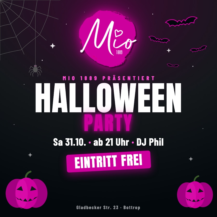 Halloween-Party im Mio 1889 am Samstag 31.10. ab 21 Uhr, Eintritt frei